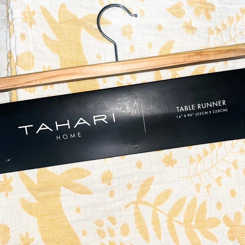 Tahari Home Easter Bunny Table Runner - Yellow/White, 14” x 90”